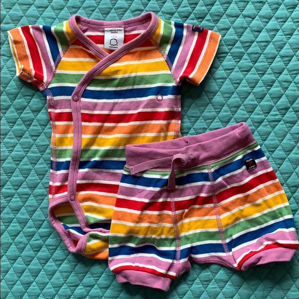 Poland O. Pyret kimono bodysuit & shorts 2-4 month
